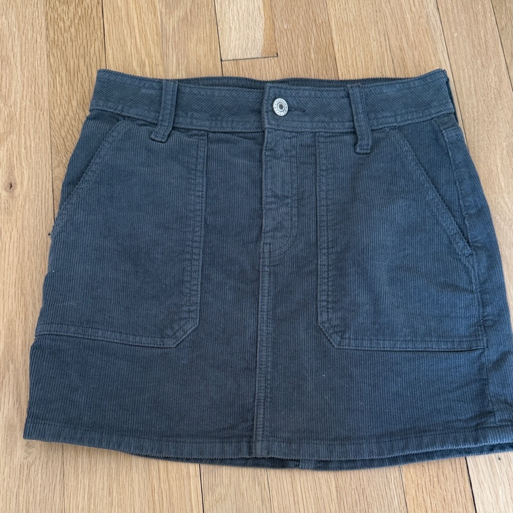 Women's American Eagle Charcoal Corduroy Mini Skirt